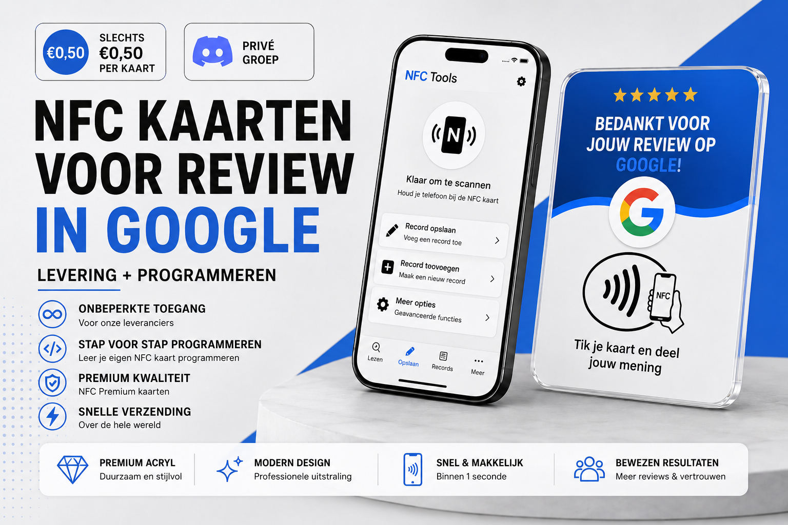 NFC-kaart voor Google-reviews
